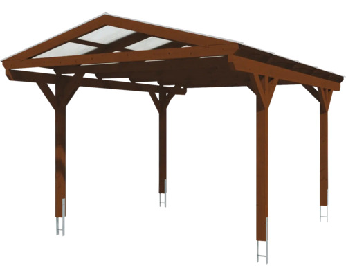 Holzcarport mit Polycarbonat Dachplatten