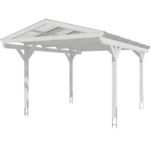 Carport Skanholz Westerwald avec ancrage pour poteaux 362 x 541 cm blanc