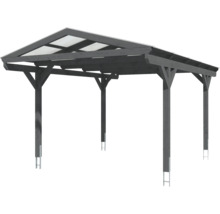 Carport Skanholz Westerwald avec ancrage pour poteaux 362 x 541 cm ardoise