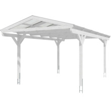 Carport Skanholz Westerwald avec ancrage pour poteaux 362 x 648 cm blanc