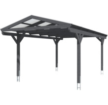 Carport Skanholz Westerwald avec ancrage pour poteaux 362 x 648 cm ardoise