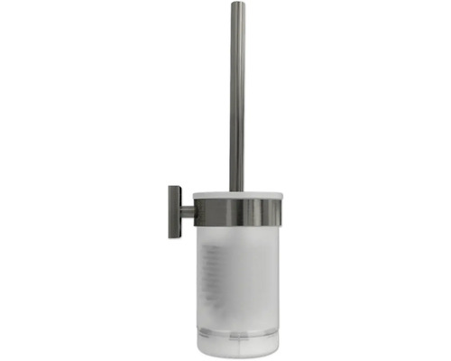 Garniture de brosse de toilette murale en métal et plastique