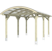 Holzcarport mit transparentem Dach