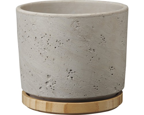 Cache-pot Paros Deluxe Ø 14 cm H 13 cm gris clair