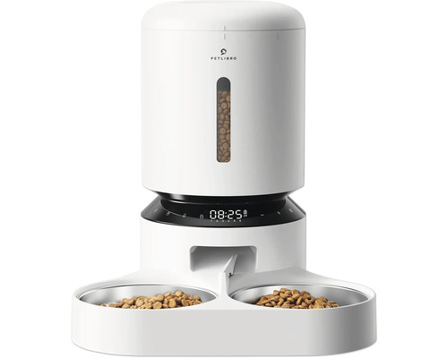 Distributeur de nourriture automatique pour animaux de compagnie avec deux gamelles