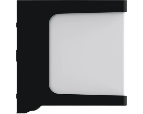 Schwarze Wandleuchte mit rechteckigem, weißem Lampenschirm