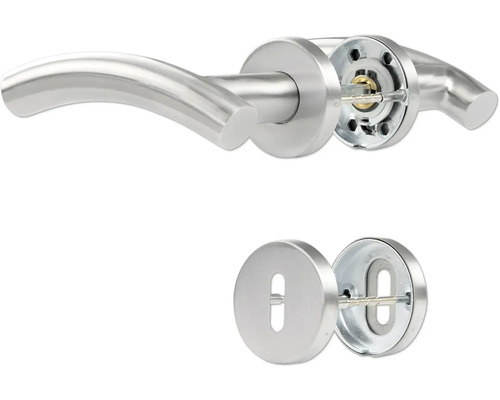 Garniture de porte en acier inoxydable avec rosace à clé