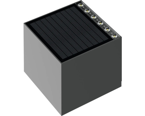 Applique murale solaire LED Cube 5 W 700 lm 4000 K noir IP54