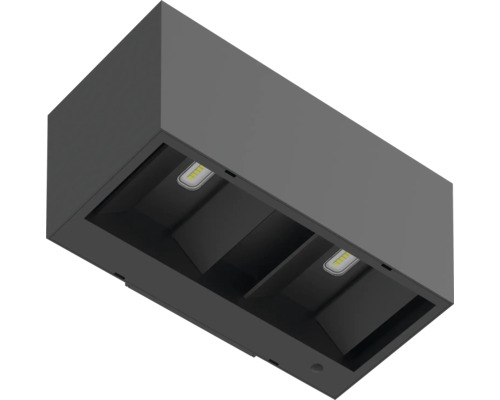 Applique murale solaire LED Cube 9 W 1400 lm 4000 K noir IP54