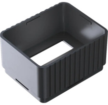 Jardinière rectangulaire noire en plastique