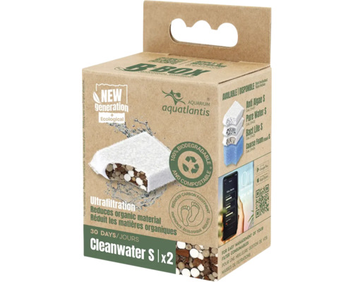 Matériau filtrant Aquatlantis B-Box Cleanwater S pour filtre intérieur Bio Box réduit le phosphate, l'ammonium/ammoniaque, le nitrate et les nitrites