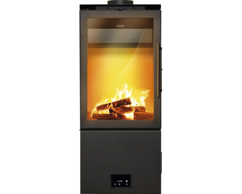 Kaminofen Nort HALLSTATT Stahl schwarz 13 kW Nort Kaminofen mit Holzfeuer