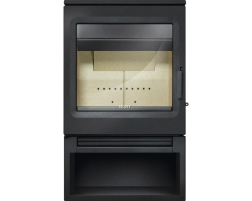 Poêle à bois avec compartiment à bois pour le salon