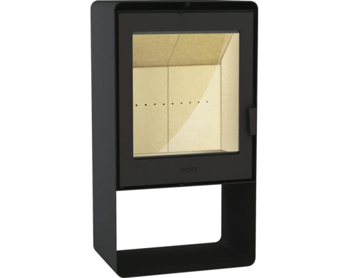 Poêle à bois avec façade en verre