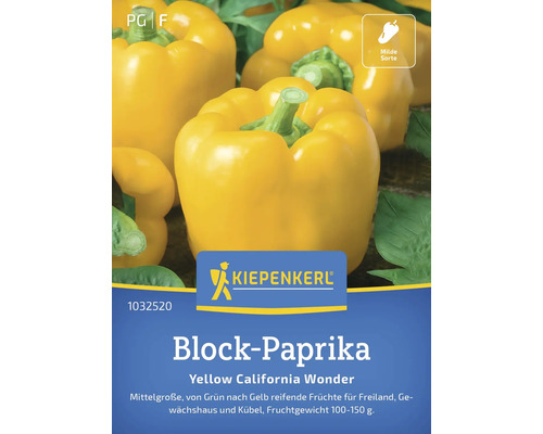 Poivron Yellow California Wonder Kiepenkerl semences stables graines de légumes Poivron bloc jaune de la variété Yellow California Wonder