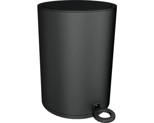 Poubelle cosmétique REIKA SAKU 3 l noir mat Poubelle à pédale noire en métal