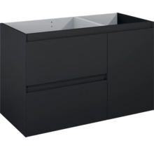 Jungborn Waschtischunterschrank DECEM BxHxT 1000 x 635 x 458 mm links Frontfarbe schwarz matt