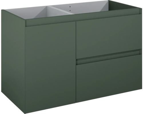 Meuble sous vasque Jungborn DECEM lxhxp 1000 x 635 x 458 mm droite couleur de façade vert forêt mat