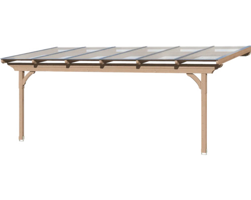 Carport en bois avec toit transparent