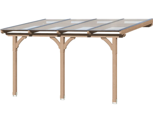 Carport en bois avec toit transparent