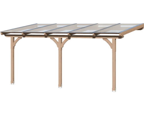 Abri de voiture en bois avec toit translucide