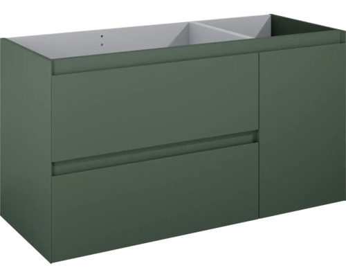 Meuble sous vasque Jungborn DECEM lxhxp 1200 x 635 x 458 mm gauche couleur de façade vert forêt mat