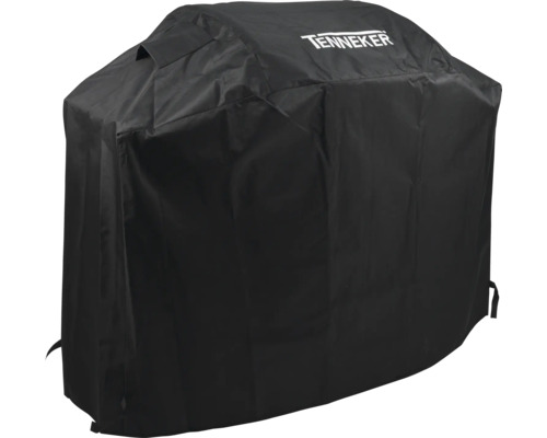 Schwarze Grillabdeckung mit Tenneker Logo