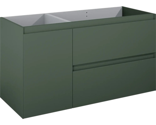 Meuble sous vasque Jungborn DECEM lxhxp 1200 x 635 x 458 mm droite couleur de façade vert forêt mat