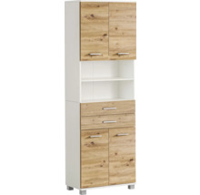 Hochschrank Möbelpartner Palermo BxHxT 59.8x180.9x32.6 cm artisan eiche/weiß