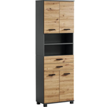 Hochschrank Möbelpartner Palermo BxHxT 59.8x180.9x32.6 cm artisan eiche/anthrazit