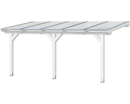 Auvent avec plaques transparentes et cadre blanc
