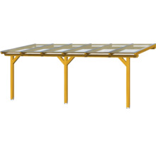 Carport aus Holz mit durchsichtigem Dach