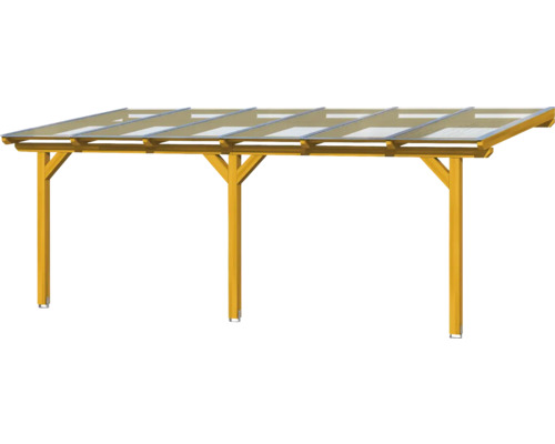Carport aus Holz mit durchsichtigem Dach