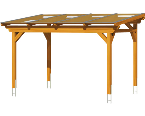 Pavillon en bois avec éléments de toit transparents pour le jardin