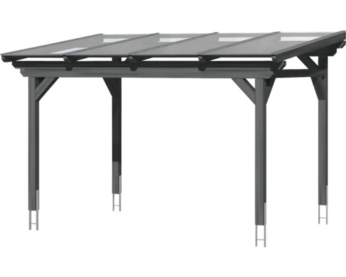 Abri de voiture en bois avec toit plat