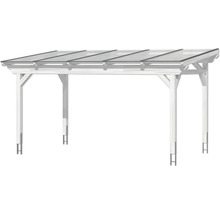 Carport mit Holzrahmen und transparentem Dach