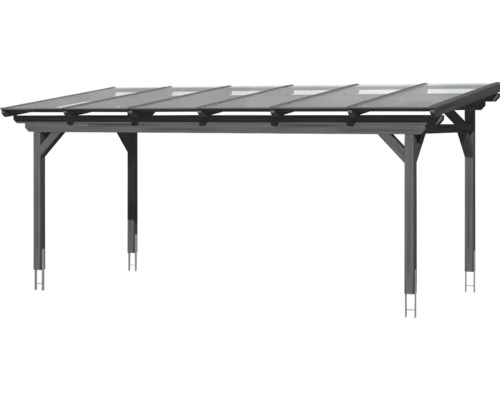 Carport aus Holz mit transparentem Dach