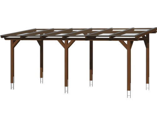 Holzcarport mit Stahlpfostenverankerung