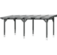 Carport aus Holz mit transparentem Dach