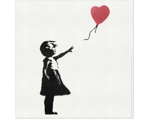 Gerahmtes Bild Banksy Mädchen mit Luftballon 50x50 cm