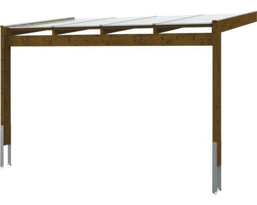 Carport en bois avec toit transparent