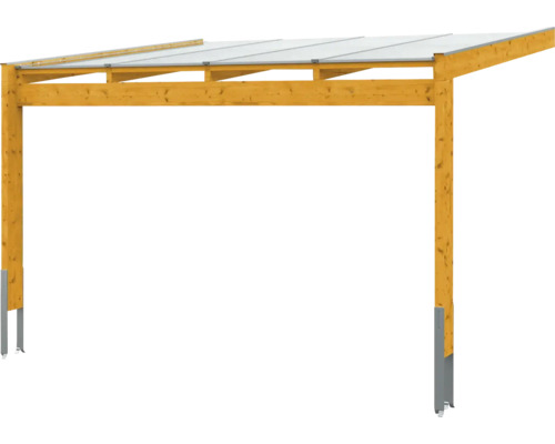 Carport en bois avec toit transparent