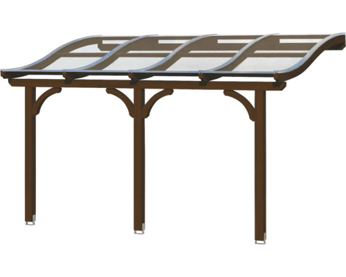 Holzcarport mit geschwungenem Dach für den Aussenbereich