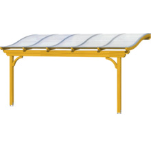 Holzcarport mit durchsichtigem Dach