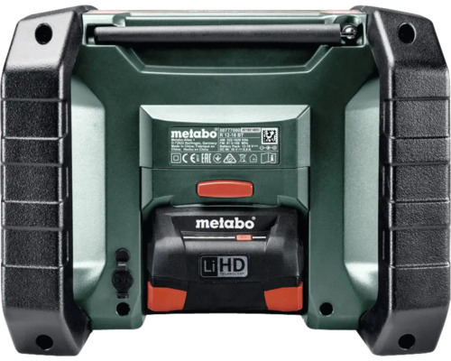 Radio de chantier Metabo, vue arrière