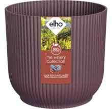 Pot de fleurs avec des rainures verticales et le logo Elho
