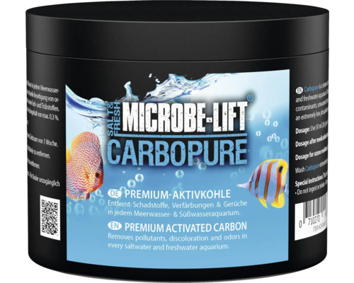 Charbon actif MICROBE-LIFT Carbopure Premium le charbon actif élimine les substances nocives, les colorations et les odeurs pour l'eau douce et l'eau de mer 243 g