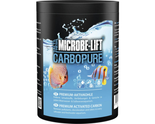 Charbon actif MICROBE-LIFT Carbopure Premium le charbon actif élimine les substances nocives, les colorations et les odeurs pour l'eau douce et l'eau de mer 486 g