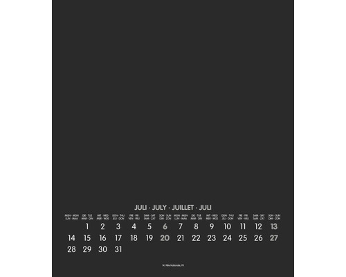 Calendrier du mois de juillet avec indication de la fête nationale française