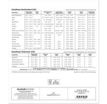 Vacances scolaires Allemagne et Autriche 2025 présentées sous forme de tableau